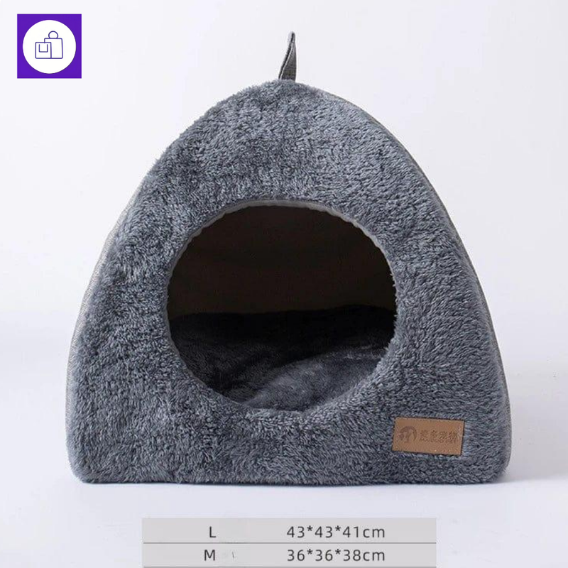 Novo ninho de gato triangular – formato ergonômico que abraça o pet e garante aconchego