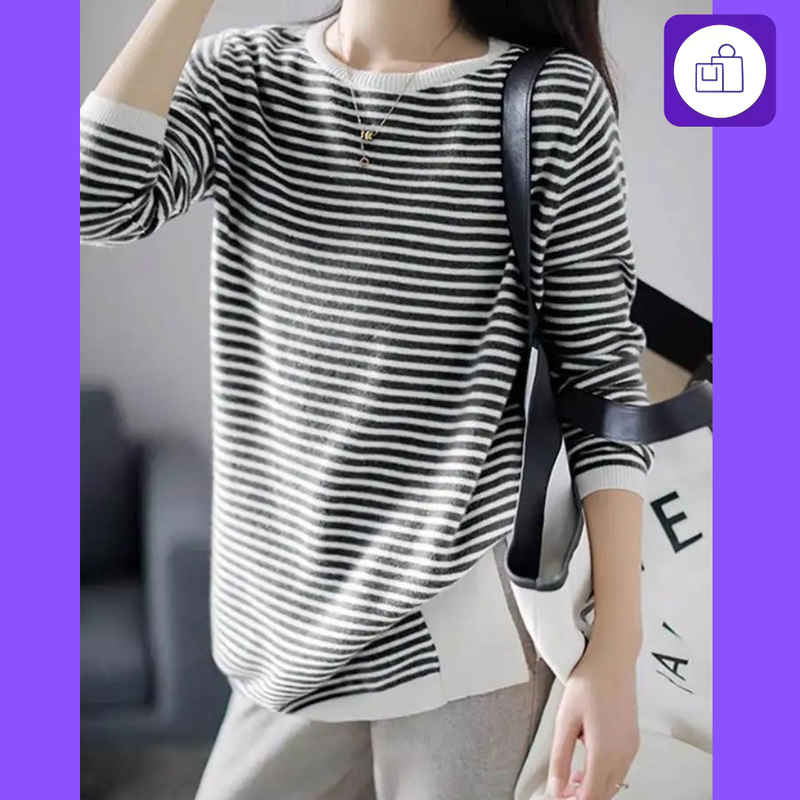 Blusa Feminina ZANZEA - Listras Elegantes para a Moda Outono