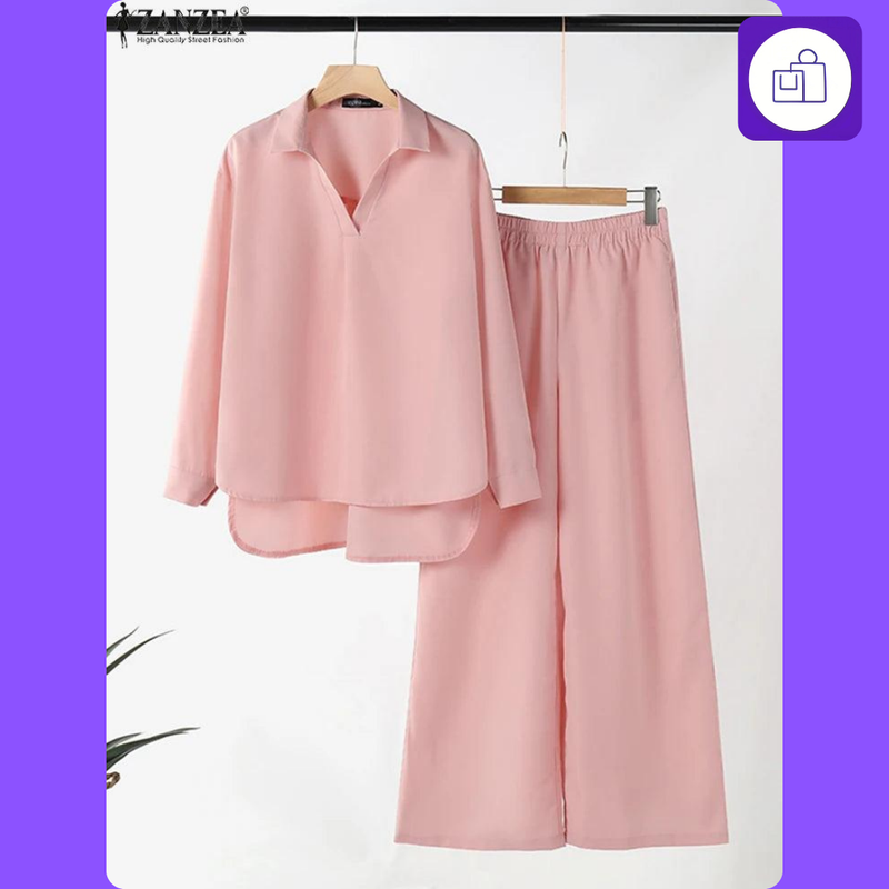 Conjunto Feminino ZANZEA 2PCS - Estilo, Conforto e Versatilidade