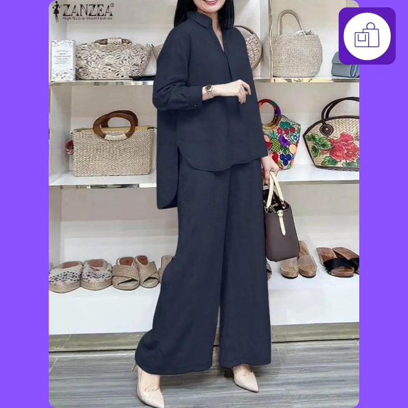 Conjunto Feminino ZANZEA 2PCS - Estilo, Conforto e Versatilidade