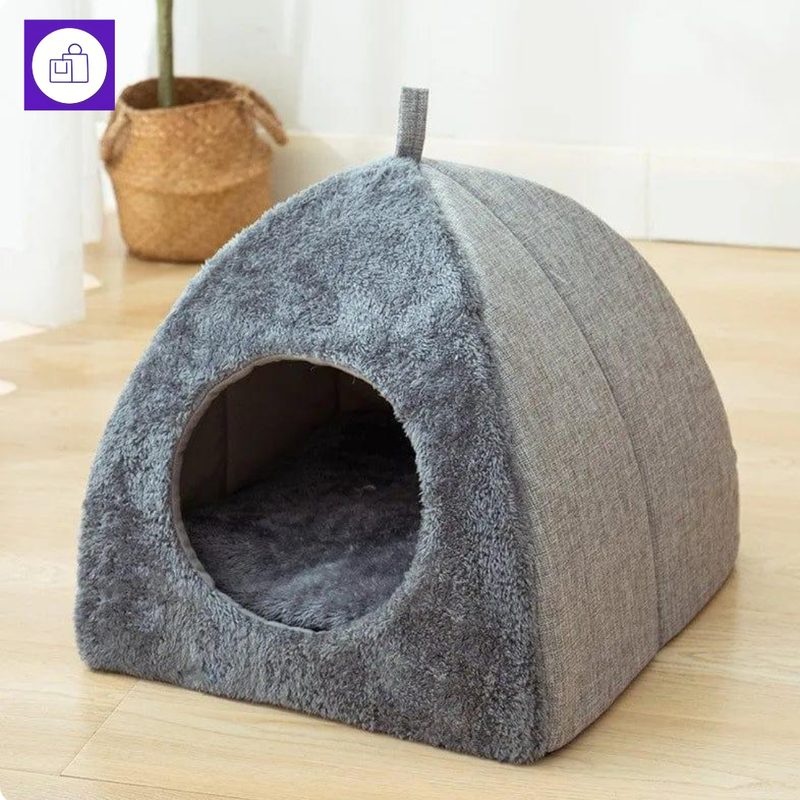 Novo ninho de gato triangular – formato ergonômico que abraça o pet e garante aconchego