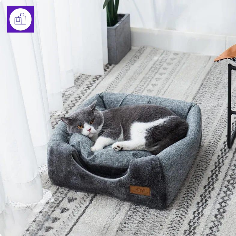 Novo ninho de gato triangular – formato ergonômico que abraça o pet e garante aconchego