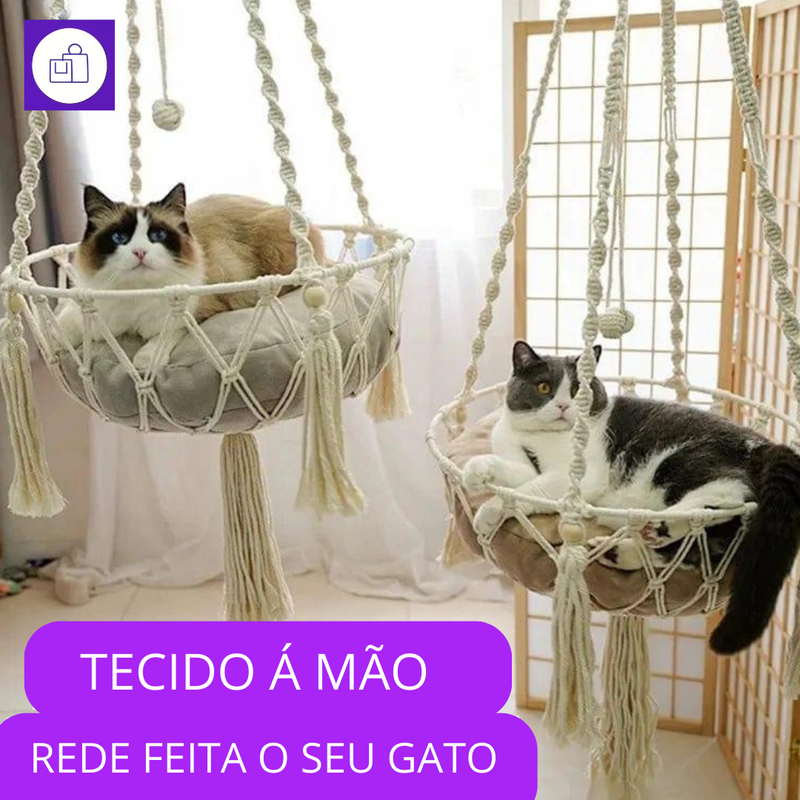 Ninho felino artesanal – fibras naturais que mantêm seu gato aquecido e relaxado