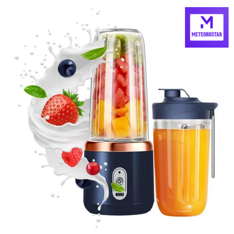 MixGo – Mini Liquidificador Portátil Recarregável 300ml para Shakes e Vitaminas