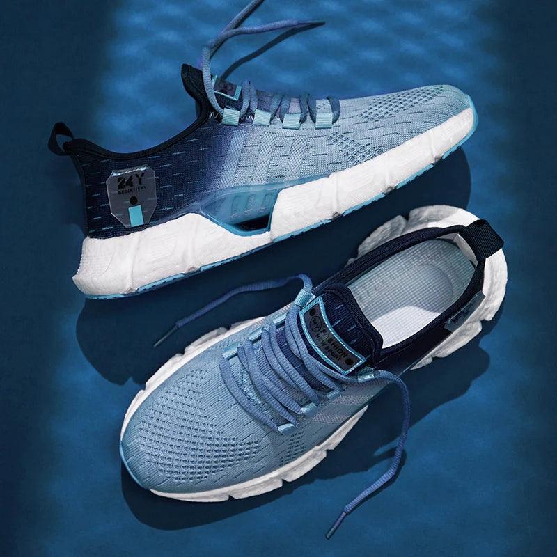 Fashion men sports shoes lightweight breathable men casual shoes mesh fly woven comfortable outdoor jogging running shoes 37-44