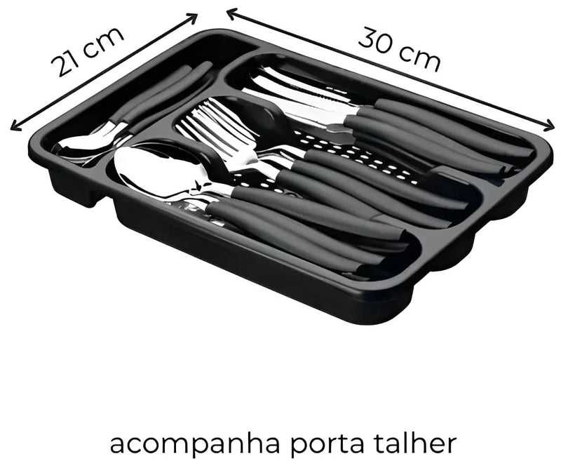 Inox Cutlery Game With 24 Pieces + Drawer Holder-Neverdie Store