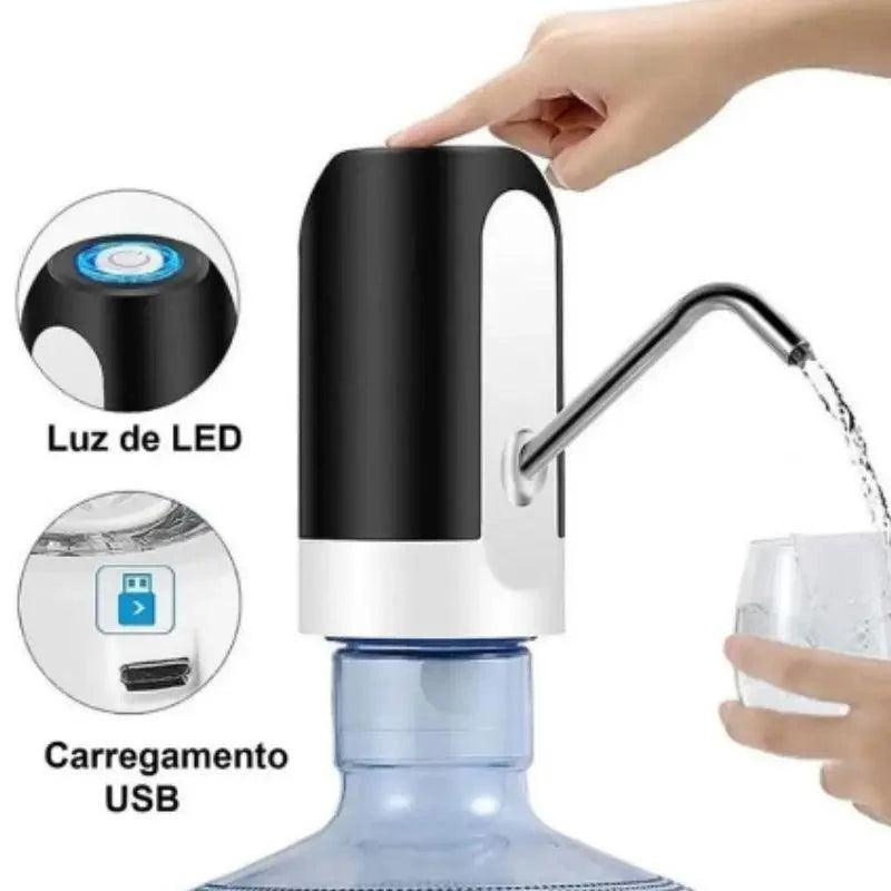Bomba Elétrica Universal USB – Prática para Galão e Garrafão de Água Digital