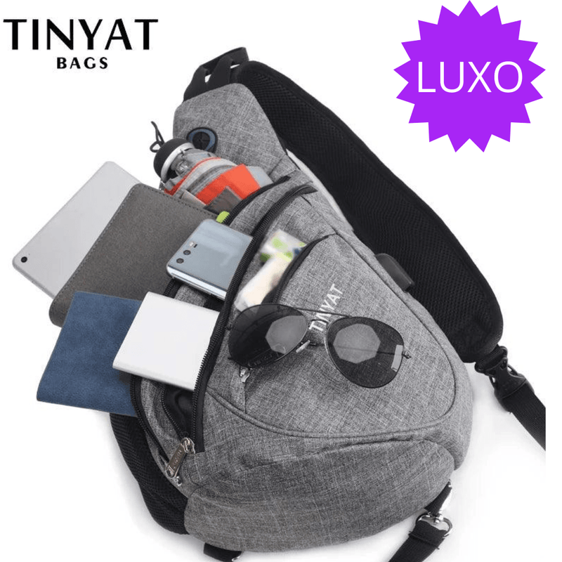 Bolsa de ombro masculina – compartimentos espaçosos para organizar seus itens com facilidade