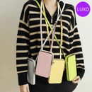 Bolsa de telefone de couro genuíno de luxo para mulheres – acessório elegante e funcional, ideal para o uso diário