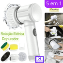 Escova Elétrica Limpeza Rápida 5 em 1 Bucha Esfregão Multiuso Sala Cozinha Banheiro