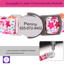 Coleira ajustável personalizada para gatos com fecho rápido – conforto e prevenção de acidentes