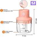 MiniPro – Mini Processador Elétrico 250ml Recarregável Sem Fio | Triturador e Utensílio de Cozinha