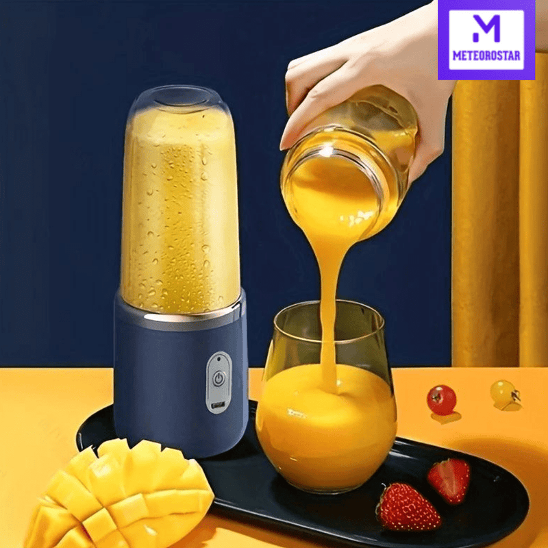 MixGo – Mini Liquidificador Portátil Recarregável 300ml para Shakes e Vitaminas