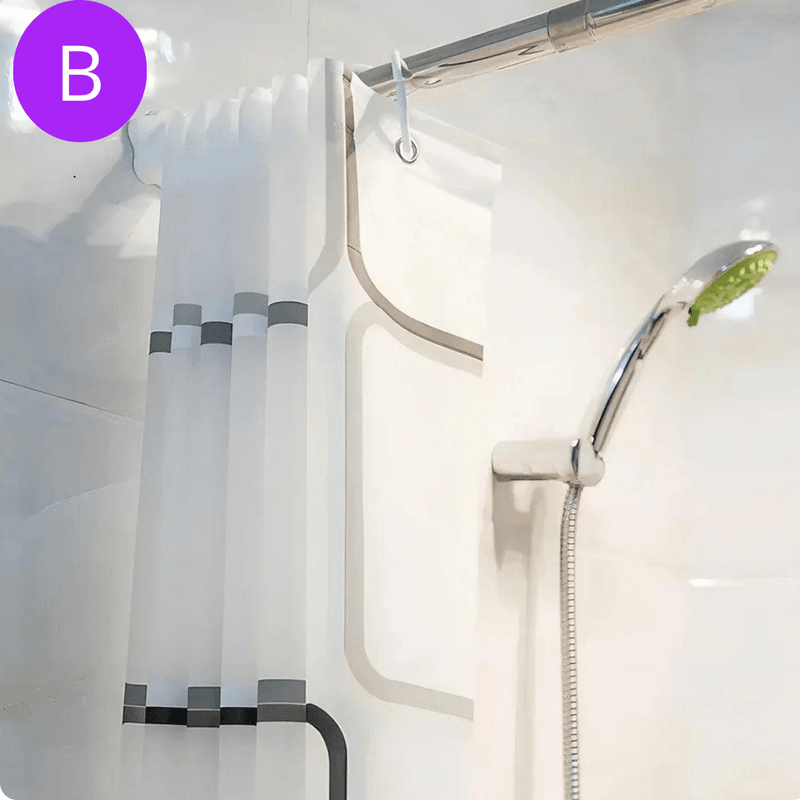 Cortinas de Chuveiro à Prova D'Água – Conforto e Proteção com Ganchos Práticos
