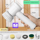 Escova Elétrica Limpeza Rápida 5 em 1 Bucha Esfregão Multiuso Sala Cozinha Banheiro