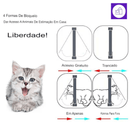 Porta de aba para gato com trava 4 vias – segurança máxima e controle de acesso para seu pet