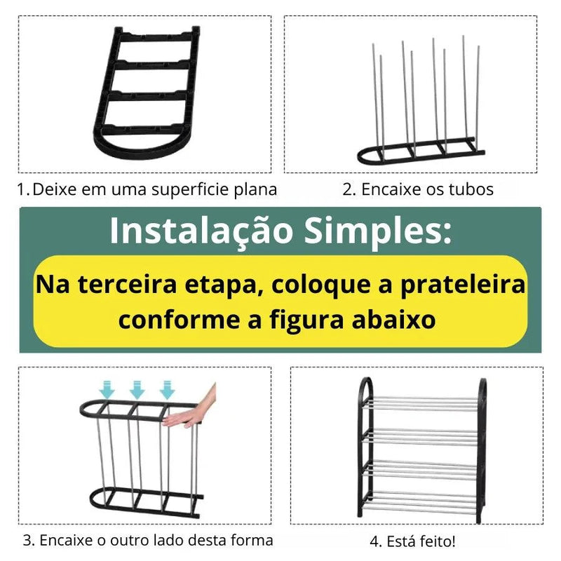 Sapateira e Organizador Minimalista Ajustável – Praticidade e Resistência para Seu Espaço