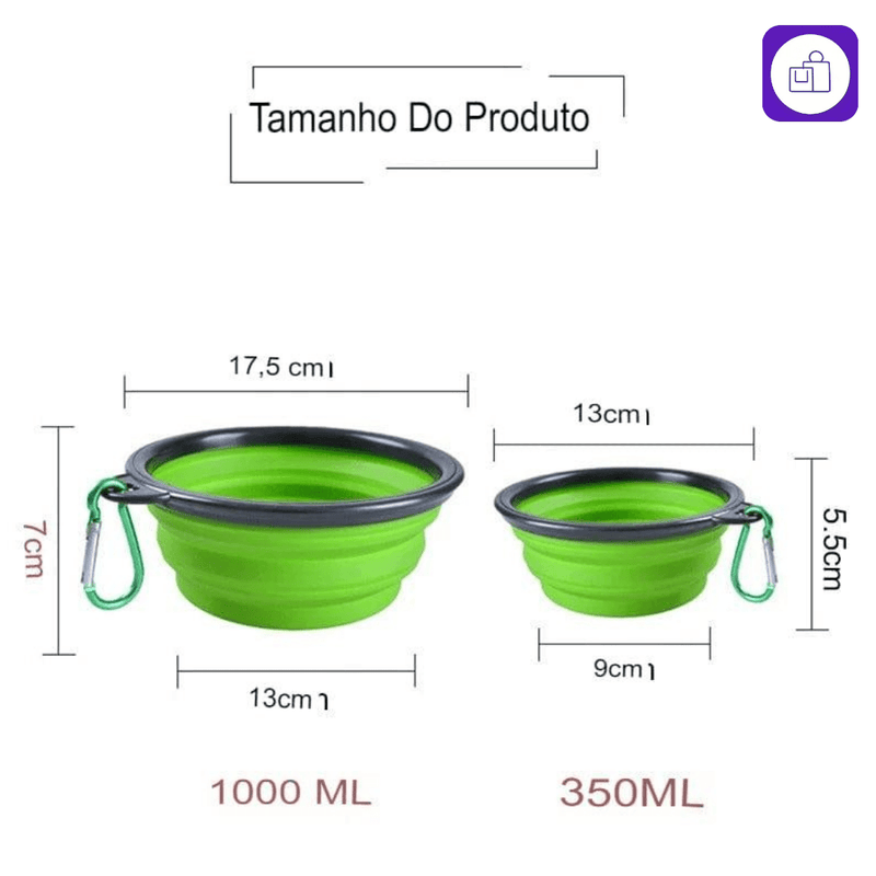 Tigela 2 em 1 dobrável para pets – versátil e fácil de transportar para alimentação e hidratação