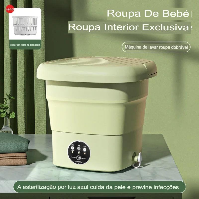 Mini Máquina de Lavar Dobrável – Compacta e Prática para Qualquer Espaço